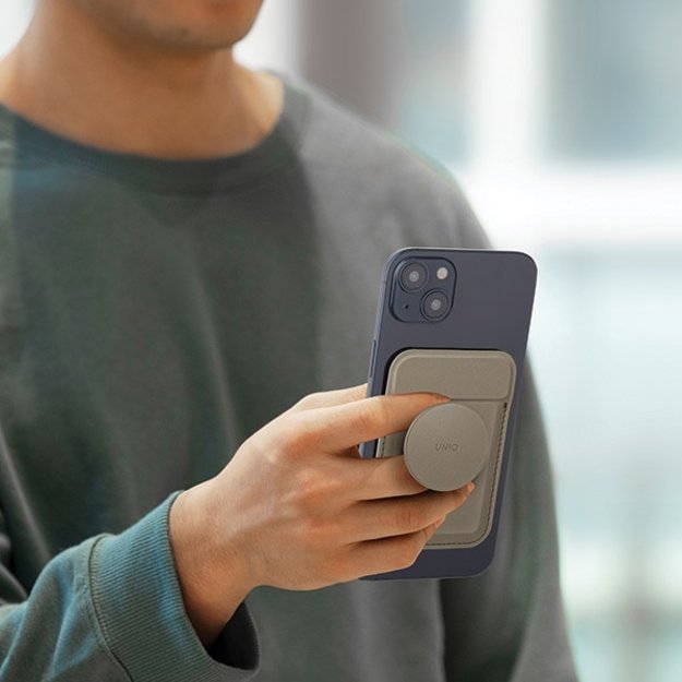 Uniq Flixa Magnetic Card Wallet with Stand Black/Jet Black MagSafe 4