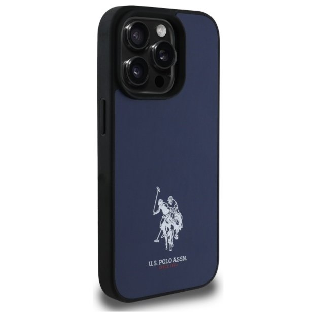 US Polo USHCP15XPGEV iPhone 15 Pro Max 6.7&quot  Navy Leather Embroidered DH Color 3