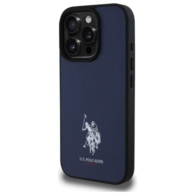 US Polo USHCP15XPGEV iPhone 15 Pro Max 6.7&quot  Navy Leather Embroidered DH Color 1