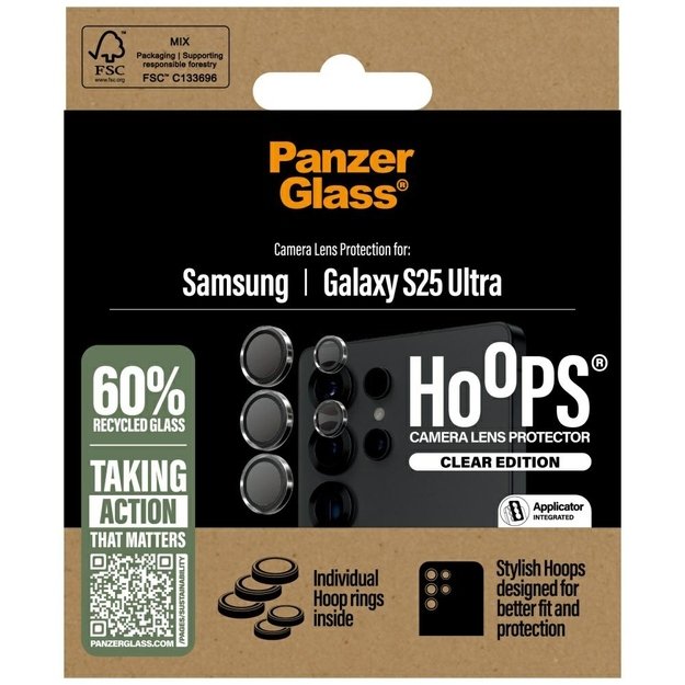 PanzerGlass Hoops Lens Protector Tempered Glass for Samsung Galaxy S25 Ultra Clear 3