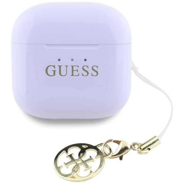 TWS Guess Glossy Effect Printed Classic Logo &amp  Charm Headphones - Lavender 2