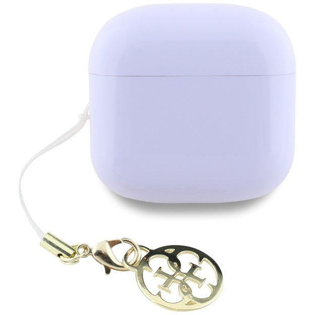 TWS Guess Glossy Effect Printed Classic Logo &amp  Charm Headphones - Lavender 3