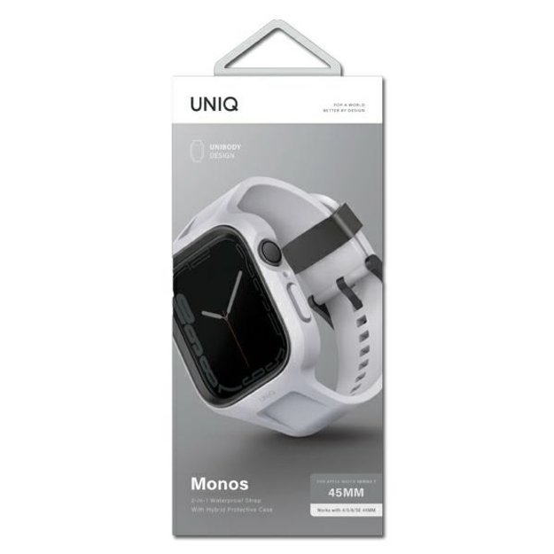 Uniq Monos 2 in 1 Set Strap + Case for Apple Watch 45 / 44 mm - Gray 5