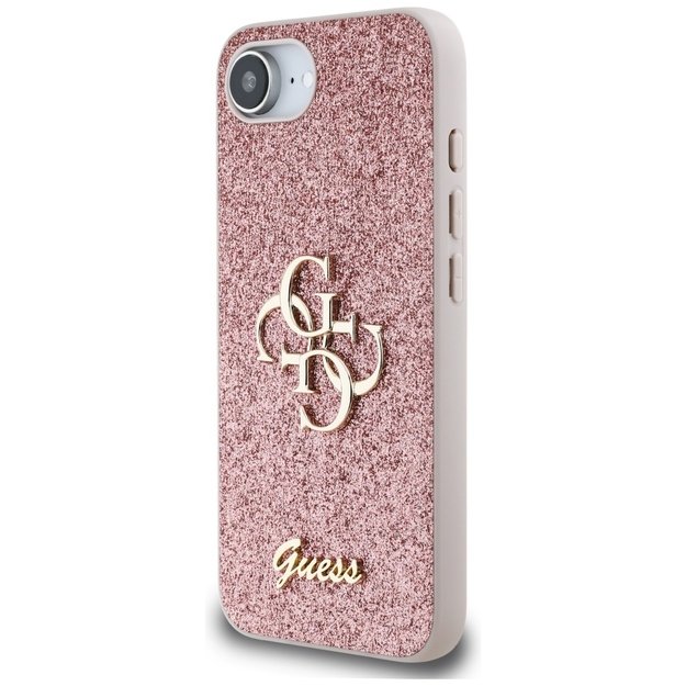 Guess Fixed Glitter Big 4G iPhone 16e Case - Pink 1