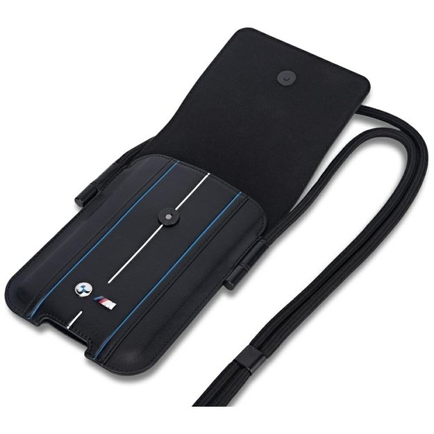 BMW Phone Pouch Blue Stripes Phone Bag - Black 2