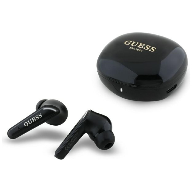 Guess Flat Classic Logo Electroplated TWS Headphones - Black