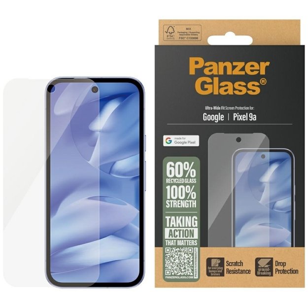 PanzerGlass Ultra-Wide Fit Tempered Glass for Google Pixel 9a 5G
