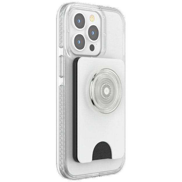 Popsockets PopWallet+ PopGrip PW+ MS G2 MagSafe Wallet Phone Holder and Stand, White and Transparent 4