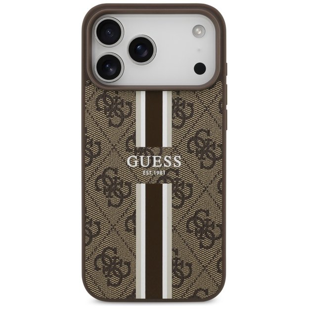 Guess 4G Printed Stripes MagSafe case for iPhone 17 Pro Max - brown 2