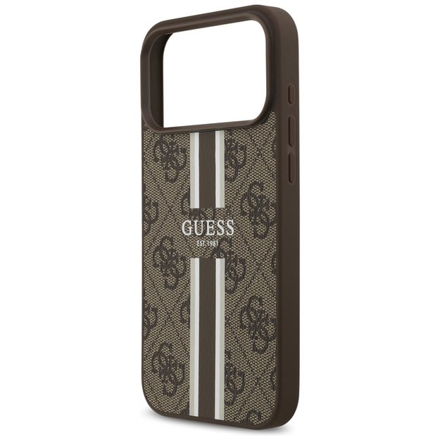 Guess 4G Printed Stripes MagSafe case for iPhone 17 Pro Max - brown 5