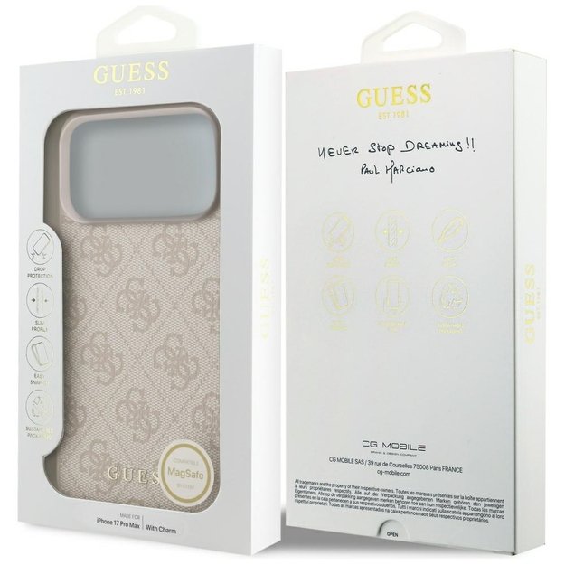 Guess 4G Charms Collection MagSafe Case for iPhone 17 Pro Max - Pink 6