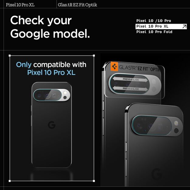 Spigen Optik Glas.tR Camera Cover 2-pack for Google Pixel 10 Pro XL - Clear 9