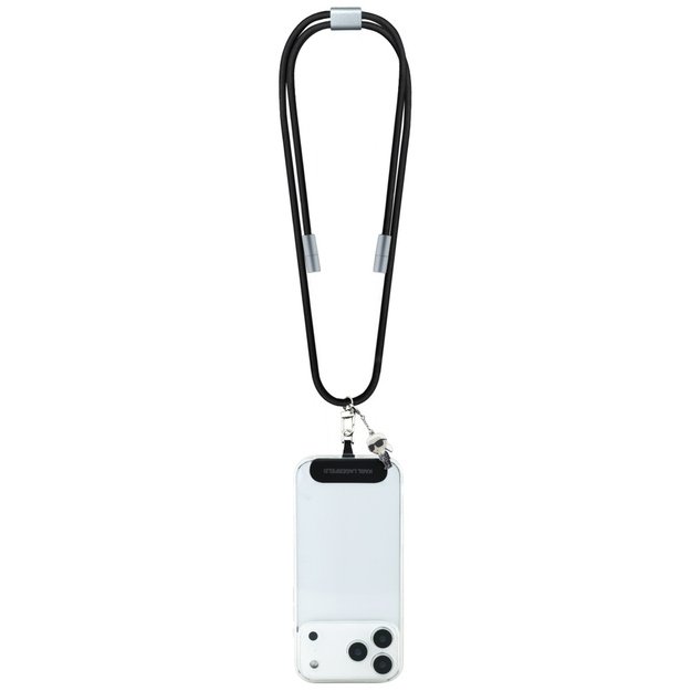 Karl Lagerfeld CBDY Ikonik Charm USB-C Cable / USB-C Lanyard - Black 1