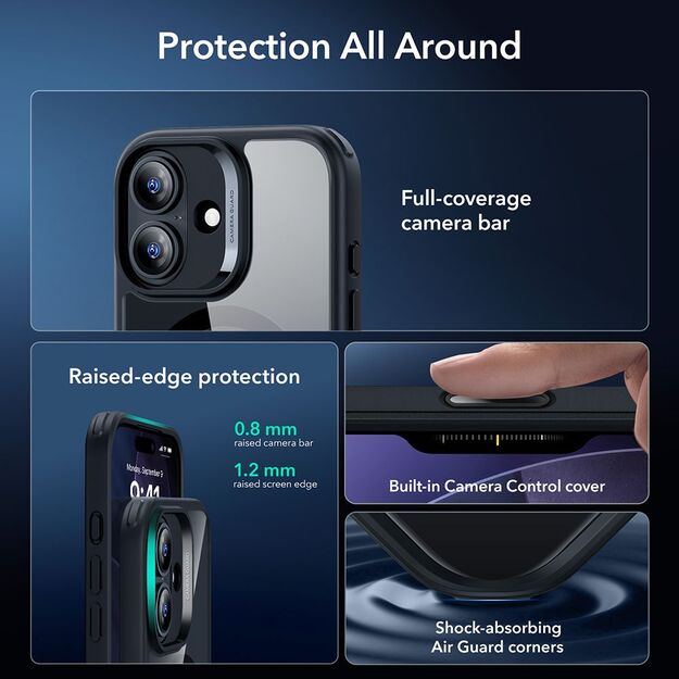 ESR Classic Hybrid MagSafe + Tempered Glass Set for iPhone 17 - Clear Black 2