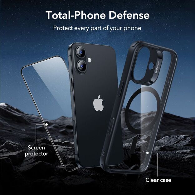 ESR Classic Hybrid MagSafe + Tempered Glass Set for iPhone 17 - Clear Black 4