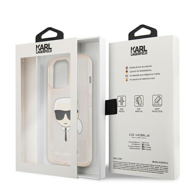 Karl Lagerfeld KLHCP13LKHTUGLGO iPhone 13 Pro / 13 6,1  złoty/gold hardcase Glitter Karl`s Head 14