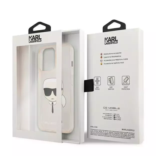Karl Lagerfeld KLHCP13LKHTUGLGO iPhone 13 Pro / 13 6,1  złoty/gold hardcase Glitter Karl`s Head 7