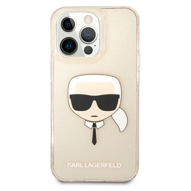 Karl Lagerfeld KLHCP13LKHTUGLGO iPhone 13 Pro / 13 6,1  złoty/gold hardcase Glitter Karl`s Head 9