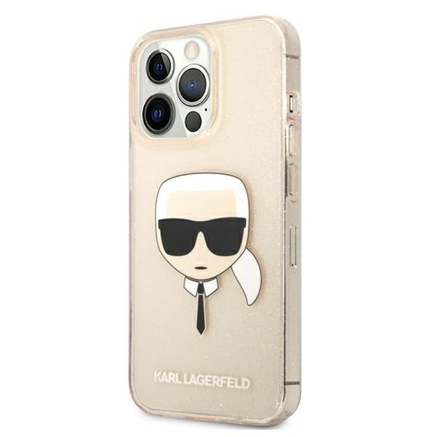 Karl Lagerfeld KLHCP13LKHTUGLGO iPhone 13 Pro / 13 6,1  złoty/gold hardcase Glitter Karl`s Head 8