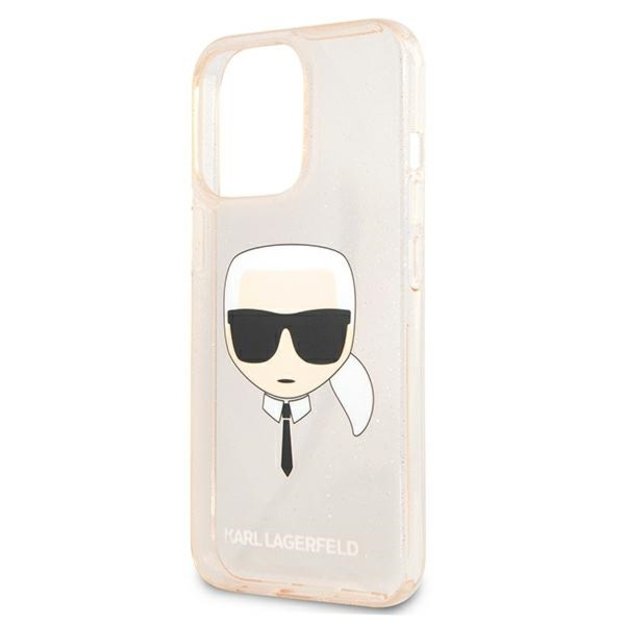 Karl Lagerfeld KLHCP13LKHTUGLGO iPhone 13 Pro / 13 6,1  złoty/gold hardcase Glitter Karl`s Head 12