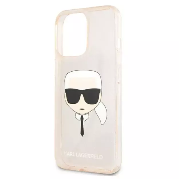 Karl Lagerfeld KLHCP13LKHTUGLGO iPhone 13 Pro / 13 6,1  złoty/gold hardcase Glitter Karl`s Head 5