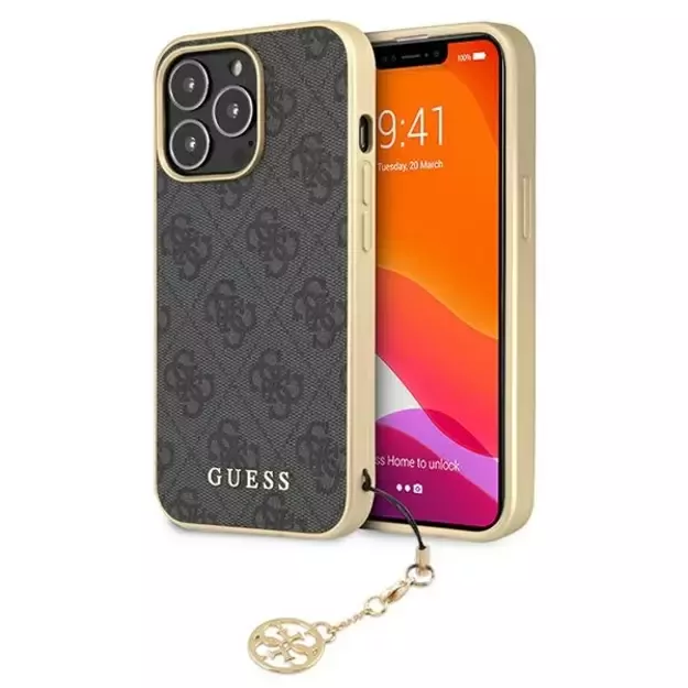 Guess GUHCP13XGF4GGR iPhone 13 Pro Max 6.7&quot  grey/grey hardcase 4G Charms Collection