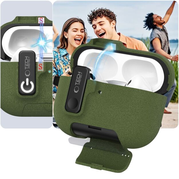 Tech-Protect Slim Hook Case for AirPods Pro 3 - Green 8