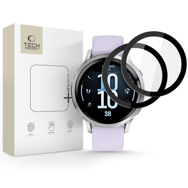 Tech-Protect Glass Flex+ 2-pack for Garmin Venu 4 41mm - black