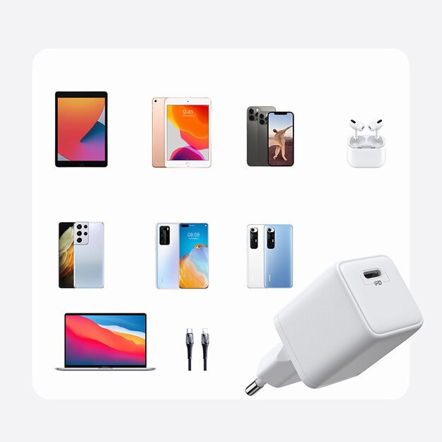 Joyroom fast wall charger USB Type C 25W 3A EU plug white (L-P251) 12