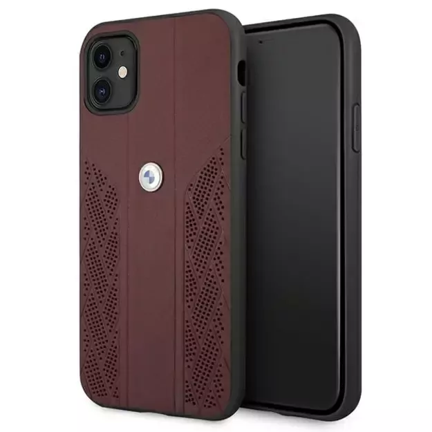 Etui BMW BMHCN61RSPPR iPhone 11 6,1  / Xr czerwony/red hardcase Leather Curve Perforate