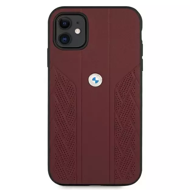 Etui BMW BMHCN61RSPPR iPhone 11 6,1  / Xr czerwony/red hardcase Leather Curve Perforate 9