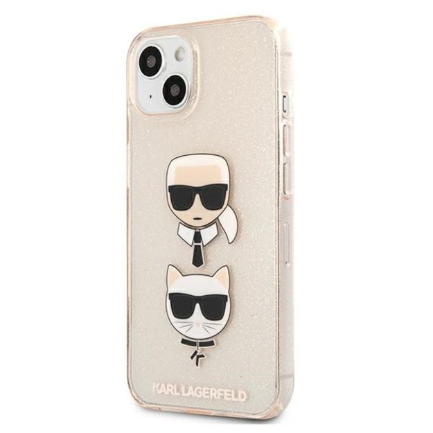 Karl Lagerfeld KLHCP13SKCTUGLGO iPhone 13 mini 5,4  złoty/gold hardcase Glitter Karl`s & Choupette 1