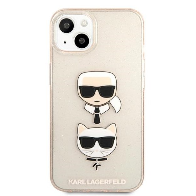 Karl Lagerfeld KLHCP13SKCTUGLGO iPhone 13 mini 5,4  złoty/gold hardcase Glitter Karl`s & Choupette 2