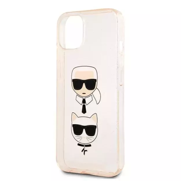 Karl Lagerfeld KLHCP13SKCTUGLGO iPhone 13 mini 5,4  złoty/gold hardcase Glitter Karl`s & Choupette 12