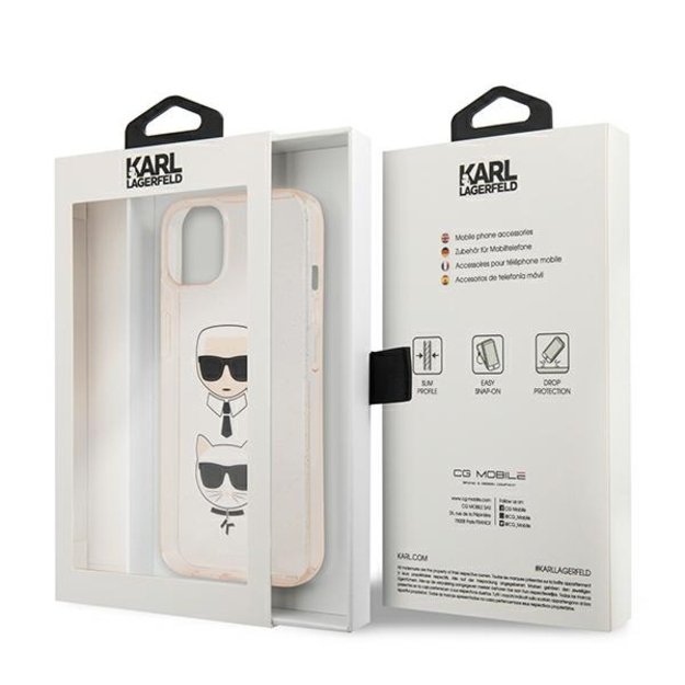 Karl Lagerfeld KLHCP13SKCTUGLGO iPhone 13 mini 5,4  złoty/gold hardcase Glitter Karl`s & Choupette 7