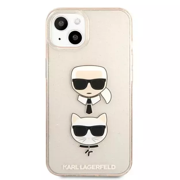 Karl Lagerfeld KLHCP13SKCTUGLGO iPhone 13 mini 5,4  złoty/gold hardcase Glitter Karl`s & Choupette 9