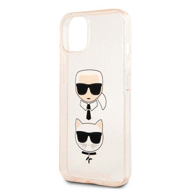 Karl Lagerfeld KLHCP13SKCTUGLGO iPhone 13 mini 5,4  złoty/gold hardcase Glitter Karl`s & Choupette 5