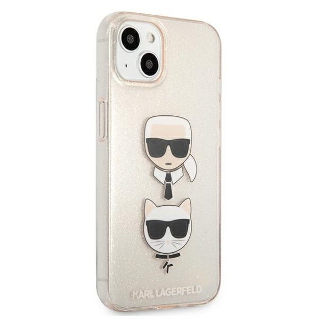 Karl Lagerfeld KLHCP13SKCTUGLGO iPhone 13 mini 5,4  złoty/gold hardcase Glitter Karl`s & Choupette 3
