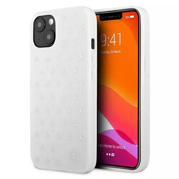 Mercedes MEHCP13MESPWH iPhone 13 6,1  biały/white hardcase Silver Stars Pattern