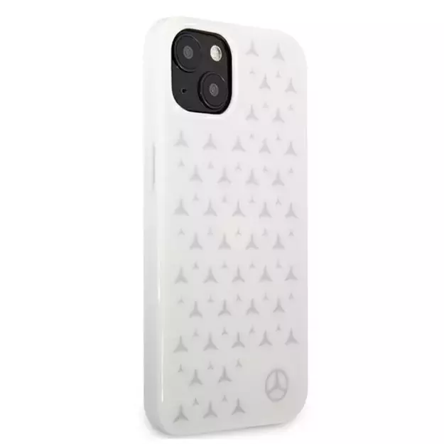 Mercedes MEHCP13MESPWH iPhone 13 6,1  biały/white hardcase Silver Stars Pattern 1