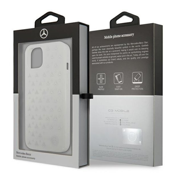 Mercedes MEHCP13MESPWH iPhone 13 6,1  biały/white hardcase Silver Stars Pattern 12