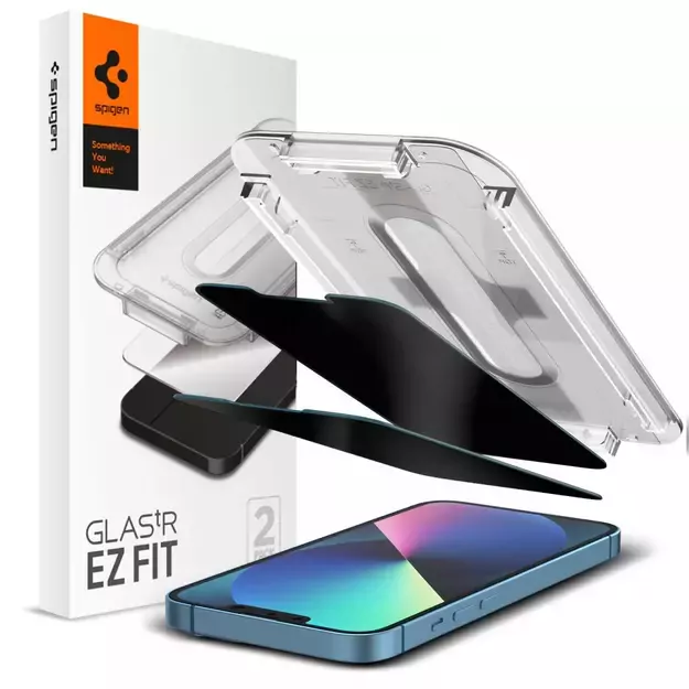 Spigen Glas.tR EZ Fit Privacy Tempered Glass for iPhone 13 Pro Max - 2 pcs. 12