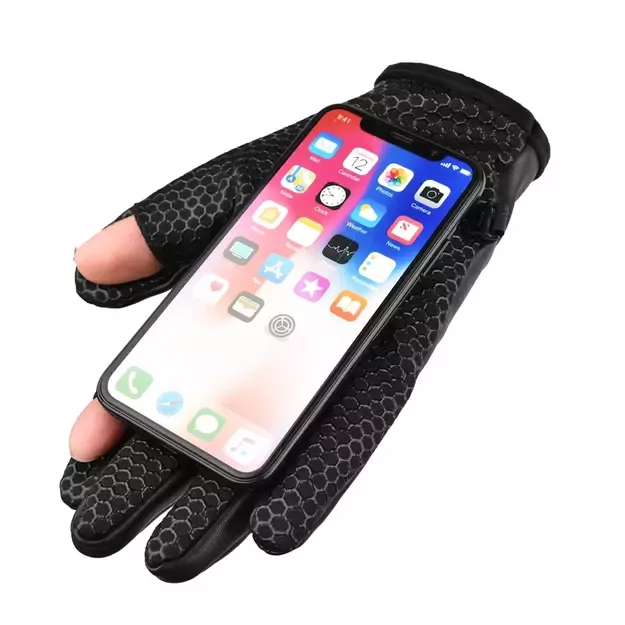 Men s insulated, anti-slip telephone gloves - black 6