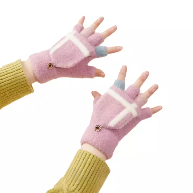 Women s/children s winter telephone gloves - pink