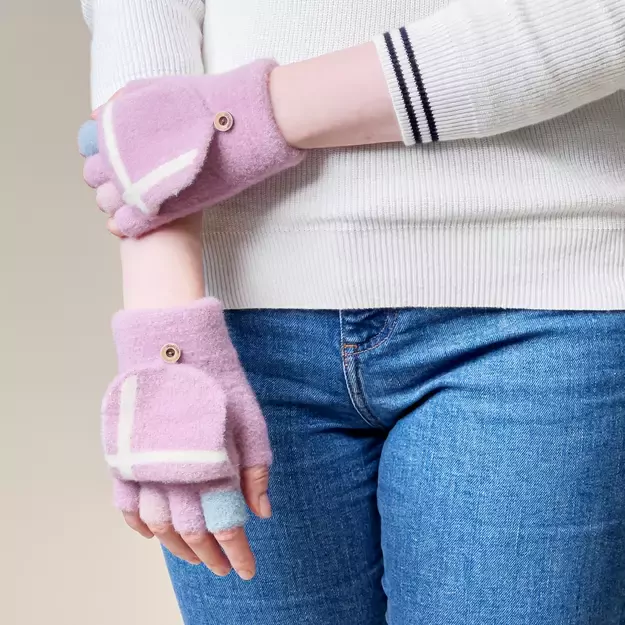 Women s/children s winter telephone gloves - pink 8