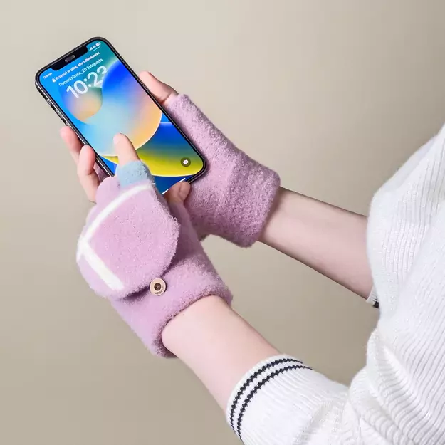 Women s/children s winter telephone gloves - pink 7
