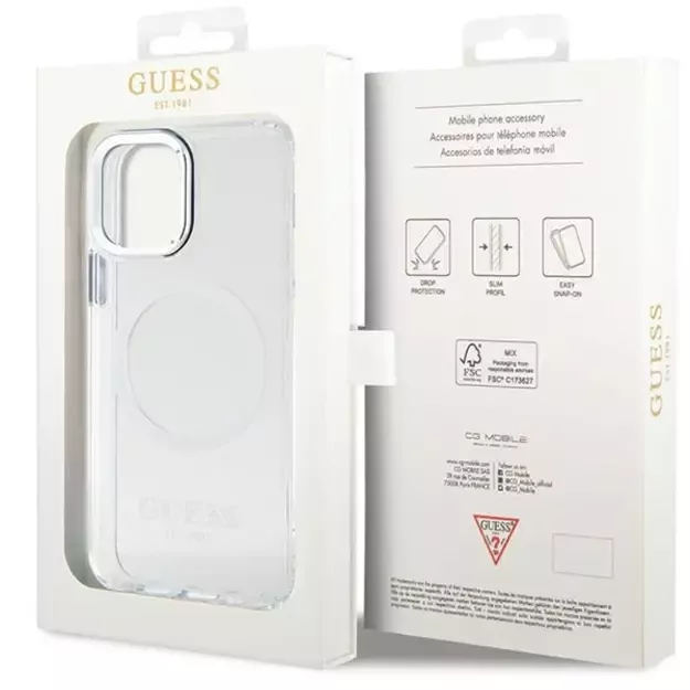 Guess Metal Outline Magsafe case for iPhone 12 / iPhone 12 Pro - silver 7