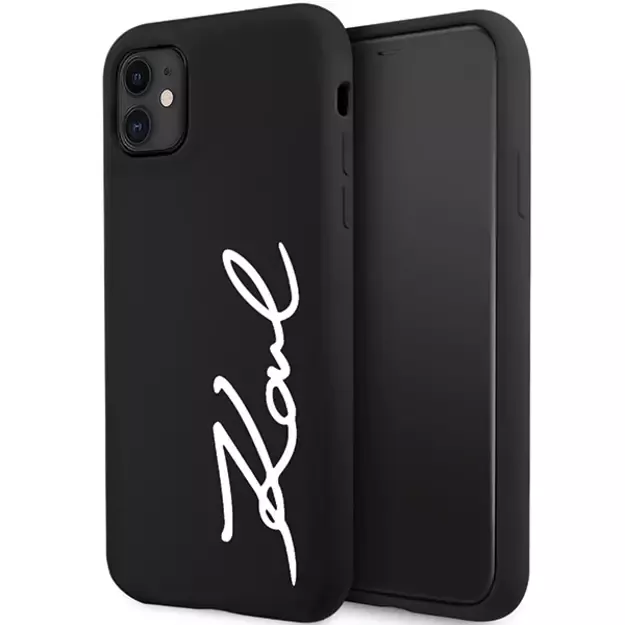 Karl Lagerfeld KLHCN61SKSVGK iPhone 11 / Xr 6.1  black/black hardcase Silicone Signature