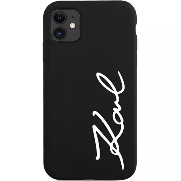Karl Lagerfeld KLHCN61SKSVGK iPhone 11 / Xr 6.1  black/black hardcase Silicone Signature 2