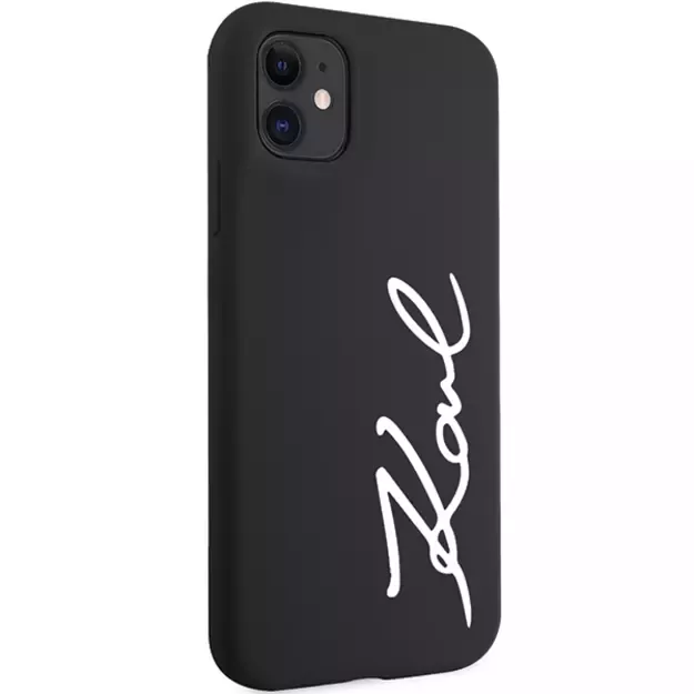 Karl Lagerfeld KLHCN61SKSVGK iPhone 11 / Xr 6.1  black/black hardcase Silicone Signature 3